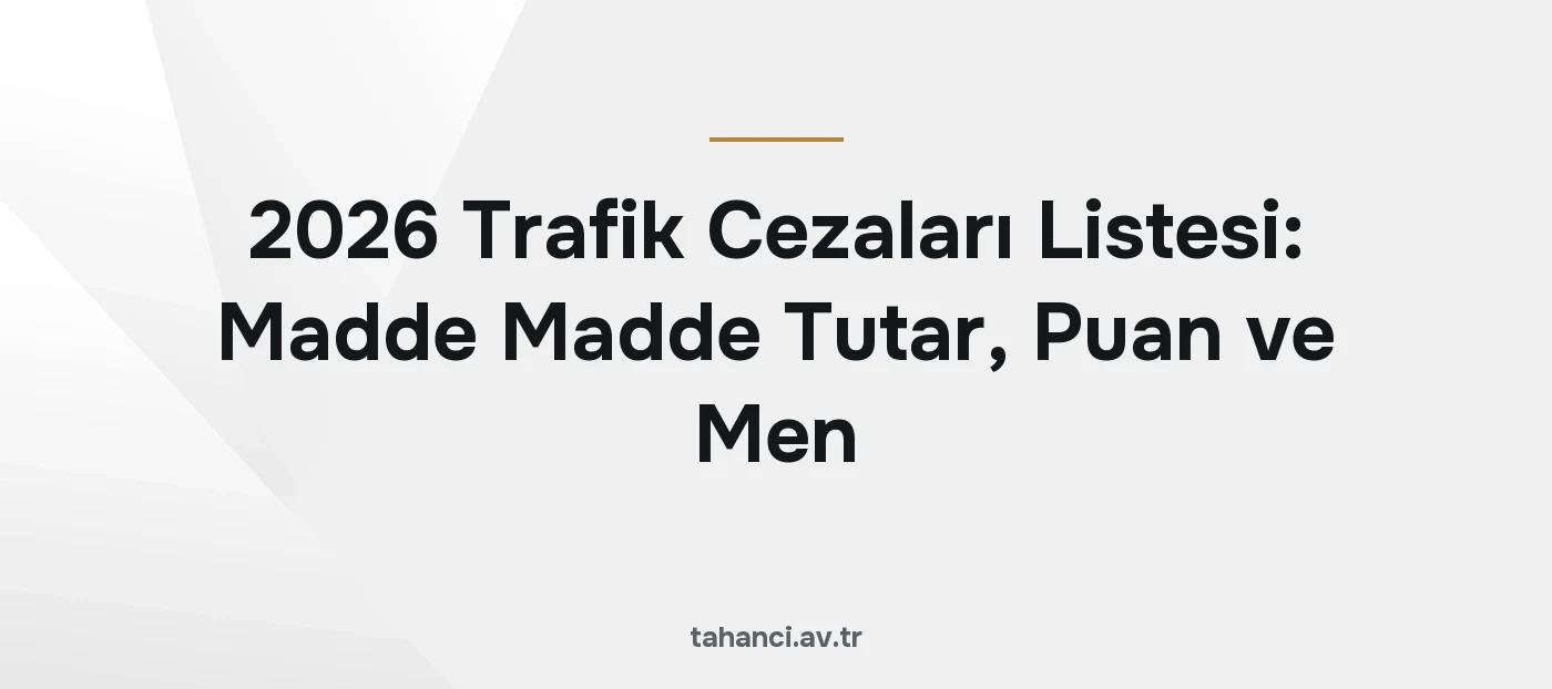 2026 Trafik Cezaları Listesi: Madde Madde Tutar, Puan ve Men