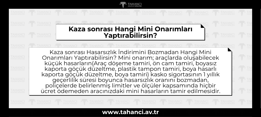 Kaza sonrası Hasarsızlık İndirimini Bozmadan Hangi Mini Onarımları Yaptırabilirsin - tahanci.av.tr