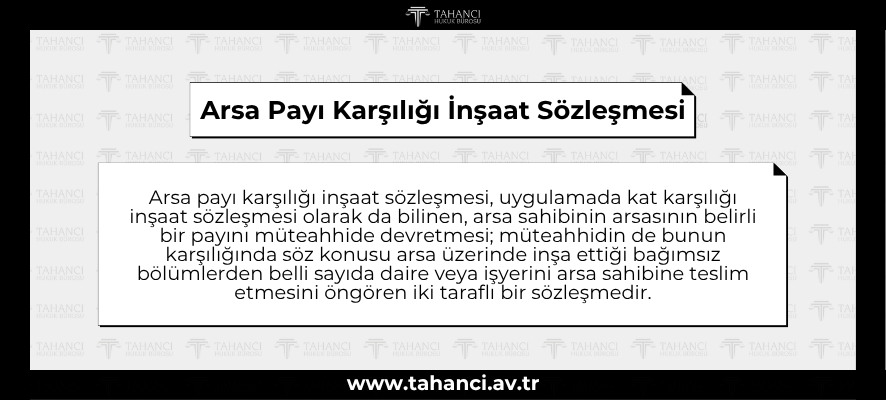 Arsa Payı Karşılığı İnşaat Sözleşmesi - tahanci.av.tr