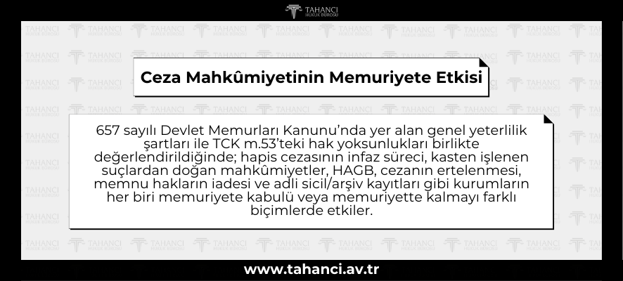 Ceza Mahkûmiyetinin Memuriyete Etkisi - tahanci.av.tr