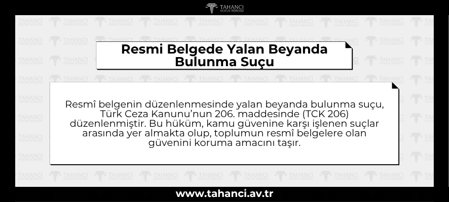 Resmi Belgede Yalan Beyanda Bulunma Suçu - tahanci.av.tr
