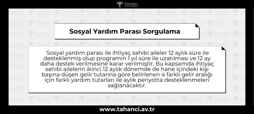 Sosyal Yardım Parası Sorgulama 2025 Ne Kadar Oldu? Sosyal Yardım Parası Sorgulama - tahanci.av.tr