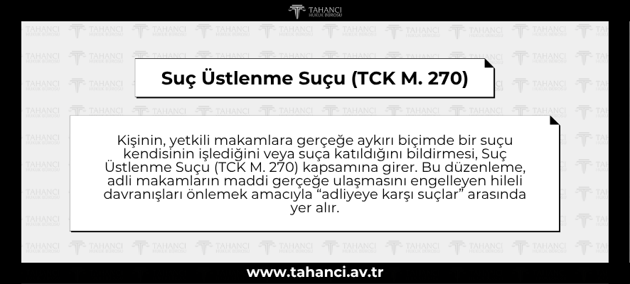 Suç Üstlenme Suçu (TCK M. 270) - tahanci.av.tr