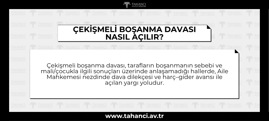 ÇEKİŞMELİ BOŞANMA DAVASI NASIL AÇILIR - tahanci.av.tr