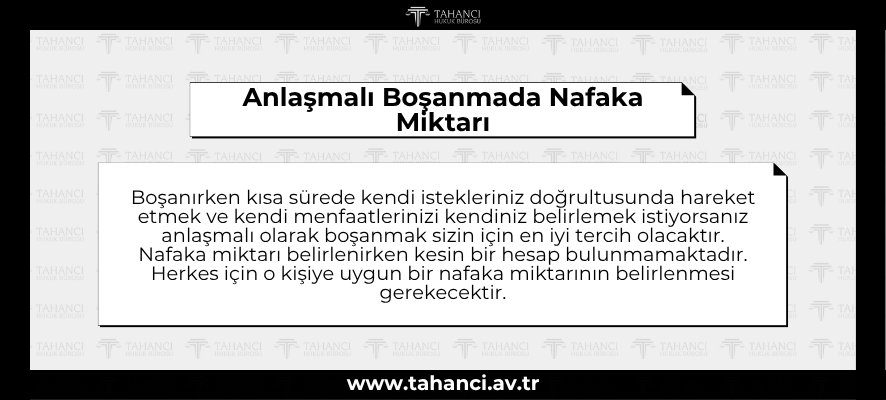 Anlaşmalı Boşanmada Nafaka Miktarı- tahanci.av.tr