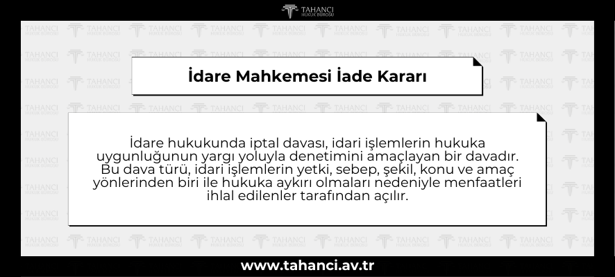 İdare Mahkemesi İade Kararı - tahanci.av.tr