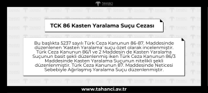 TCK 86 Kasten Yaralama Suçu Cezası - tahanci.av.tr