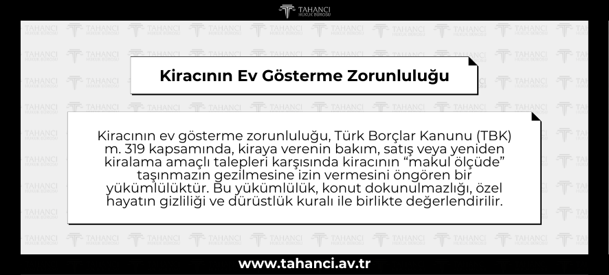 Kiracının Ev Gösterme Zorunluluğu - tahanci.av.tr