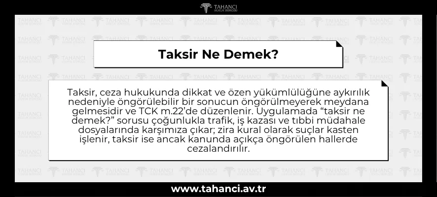 Taksir Ne Demek?