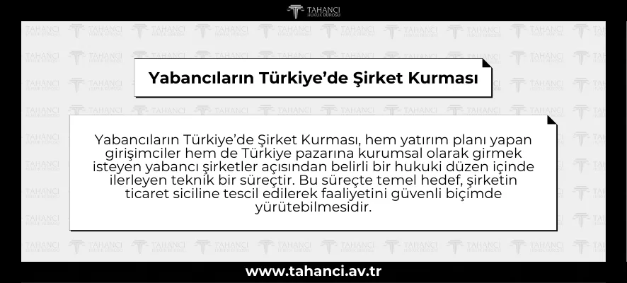 Yabancıların Türkiye’de Şirket Kurması