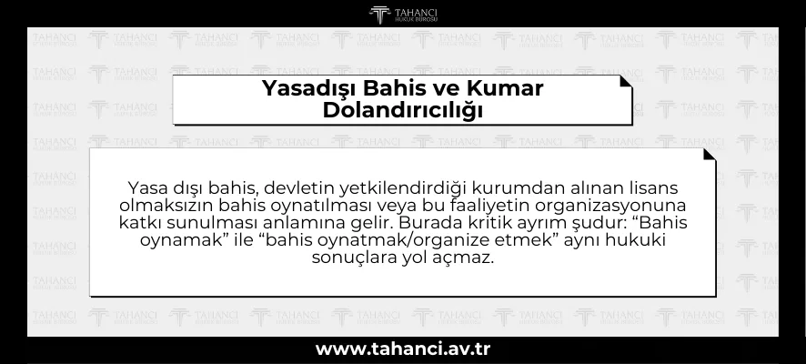 Yasadışı Bahis ve Kumar Dolandırıcılığı