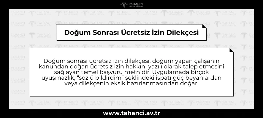 Doğum Sonrası Ücretsiz İzin Dilekçesi - tahanci