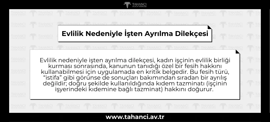 Evlilik Nedeniyle İşten Ayrılma Dilekçesi - tahanci