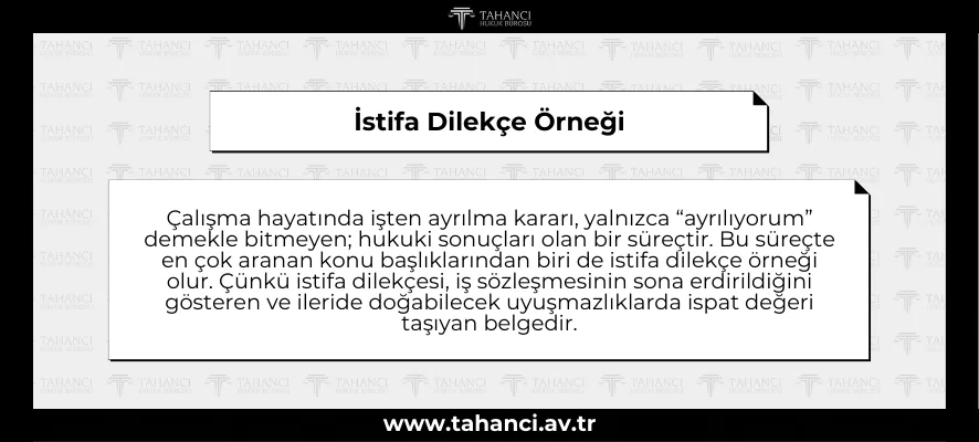 İstifa Dilekçe Örneği