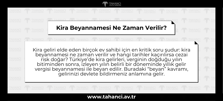 Kira Beyannamesi Ne Zaman Verilir - tahanci