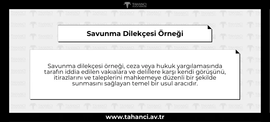Savunma Dilekçesi Örneği - tahanci