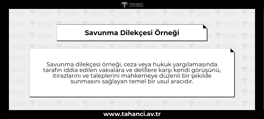 Savunma Dilekçesi Örneği