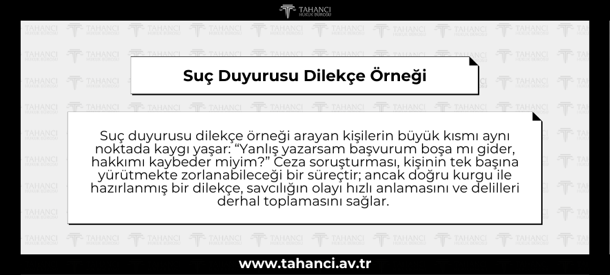 Suç Duyurusu Dilekçe Örneği - tahanci