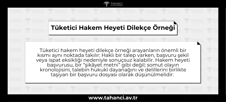 Tüketici Hakem Heyeti Dilekçe Örneği