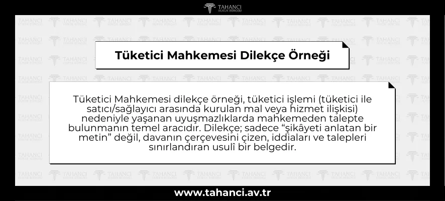 Tüketici Mahkemesi Dilekçe Örneği