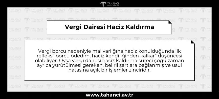 Vergi Dairesi Haciz Kaldırma