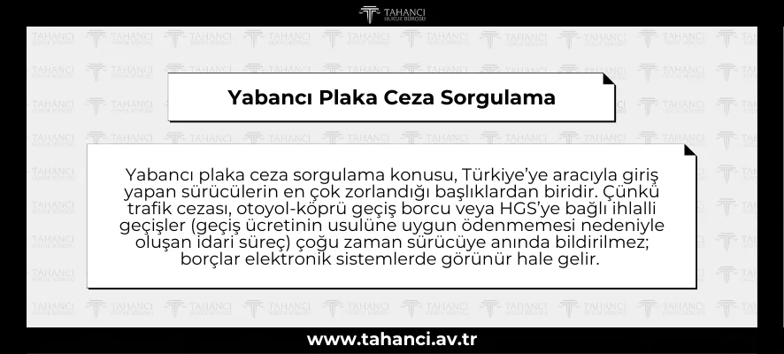 Yabancı Plaka Ceza Sorgulama