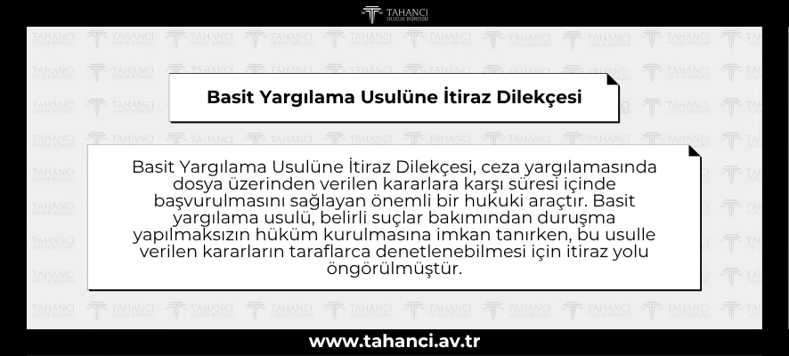 Basit Yargılama Usulüne İtiraz Dilekçesi