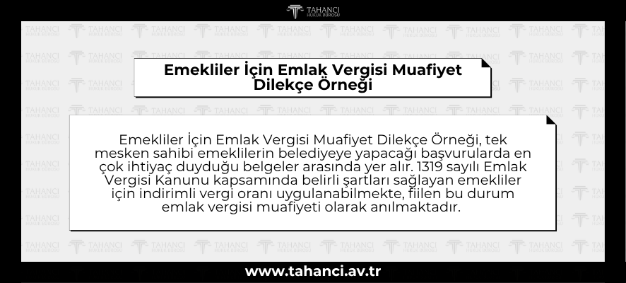 Emekliler İçin Emlak Vergisi Muafiyet Dilekçe Örneği - tahanci