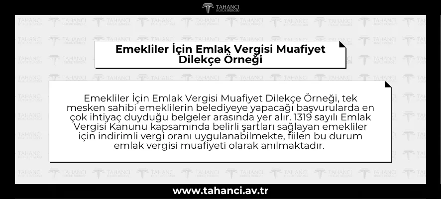 Emekliler İçin Emlak Vergisi Muafiyet Dilekçe Örneği