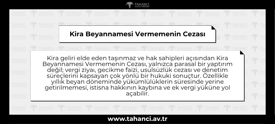 Kira Beyannamesi Vermemenin Cezası - tahanci