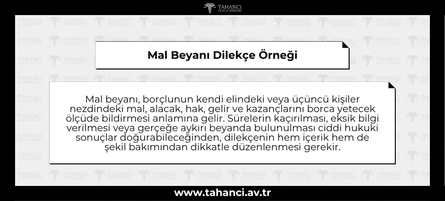 Mal Beyanı Dilekçe Örneği