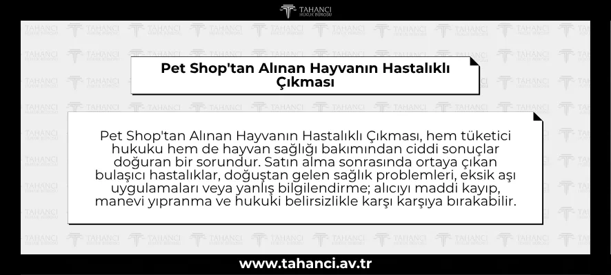 Pet Shop'tan Alınan Hayvanın Hastalıklı Çıkması