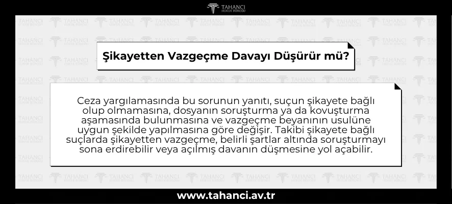 Şikayetten Vazgeçme Davayı Düşürür mü?