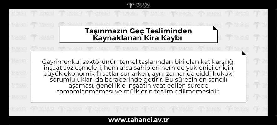 Taşınmazın Geç Tesliminden Kaynaklanan Kira Kaybı - tahanci