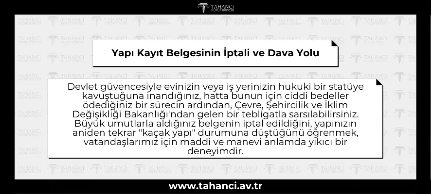 Yapı Kayıt Belgesinin İptali ve Dava Yolu