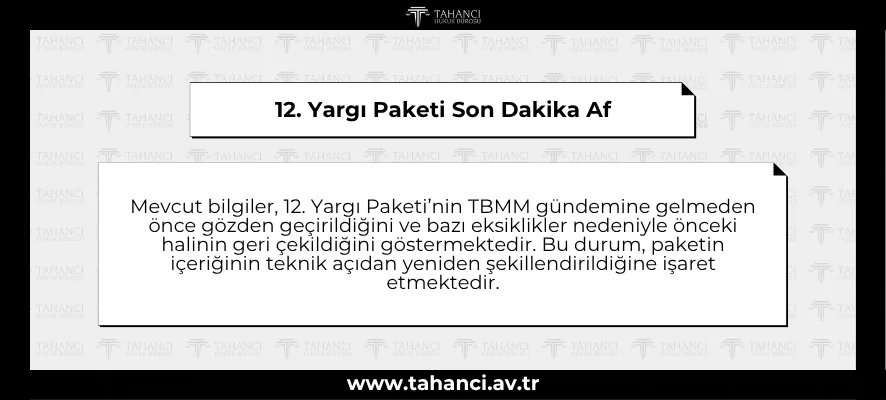 12. Yargı Paketi Son Dakika Af