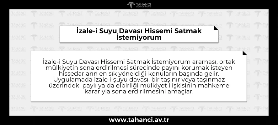 İzale-i Suyu Davası Hissemi Satmak İstemiyorum