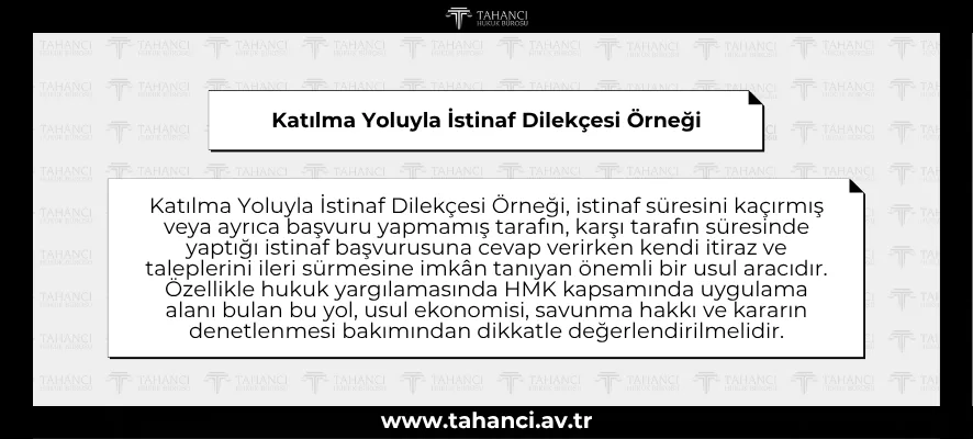Katılma Yoluyla İstinaf Dilekçesi Örneği