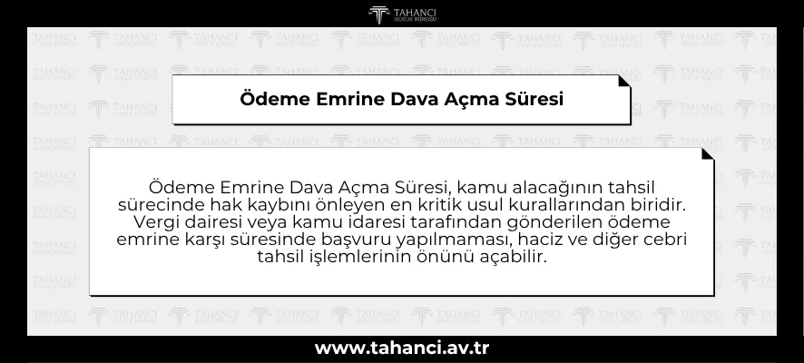 Ödeme Emrine Dava Açma Süresi