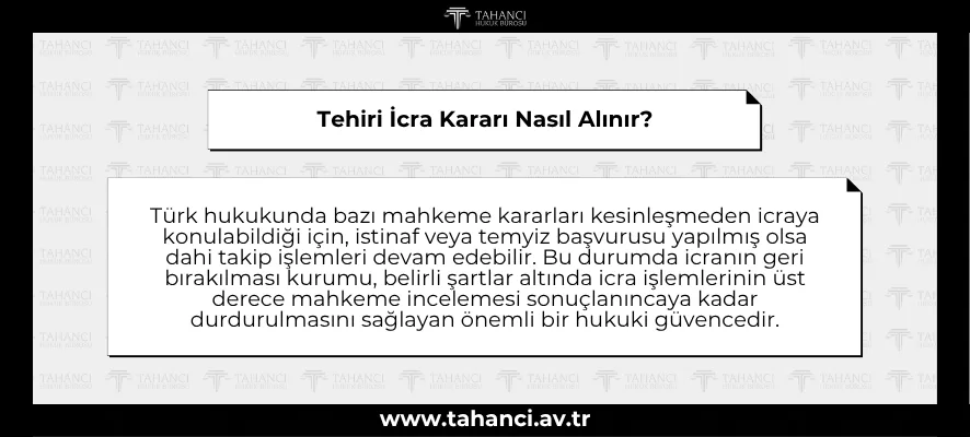 Tehiri İcra Kararı Nasıl Alınır?